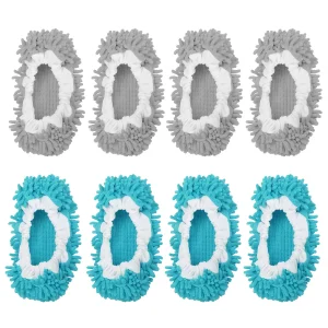 1 Microfiber Floor Cleaning Shoes Cover Chenille Duster Foot Socks Mop Slippers