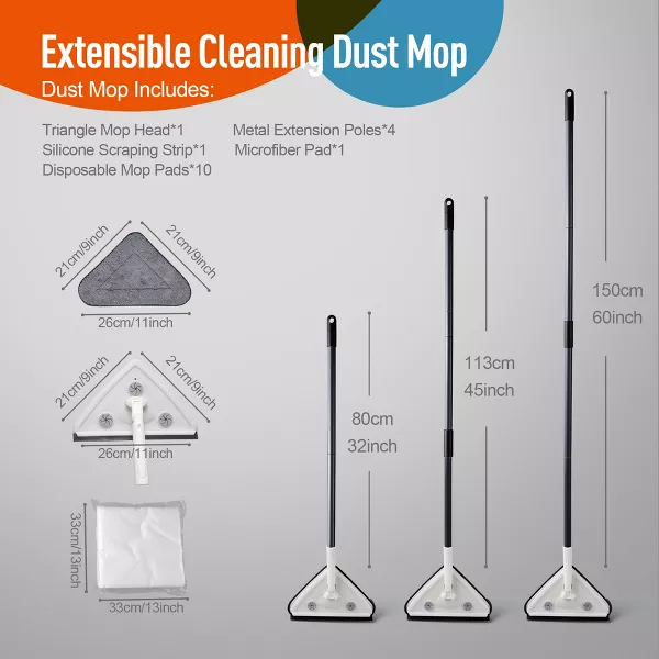 Wall Cleaning Mop with Disposable Pads and Long Handle for Walls and Ceilings - 图片 2