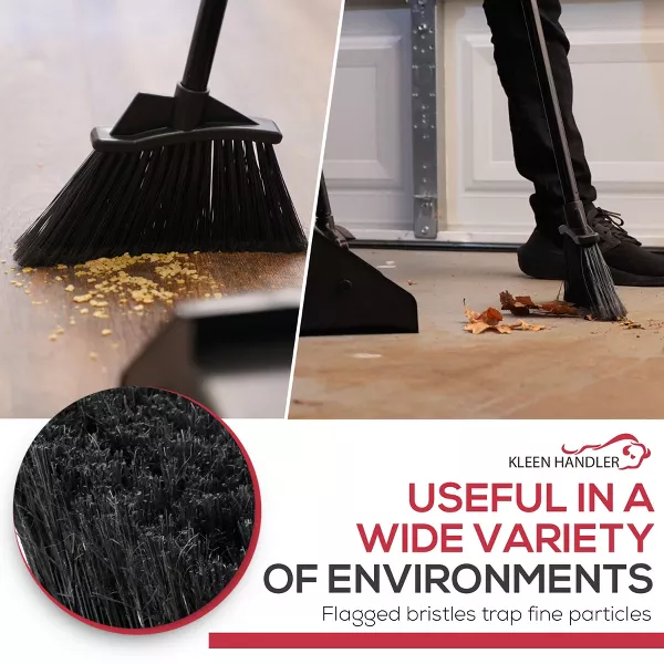 48.5" Dustpan and Broom Set for Home, Office, and Outdoor Use - Black- 1 Set - 图片 3