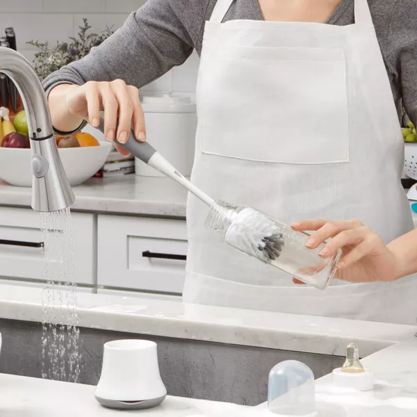 Bottle Brush with Bristled Cleaner & Stand - Gray - 图片 4